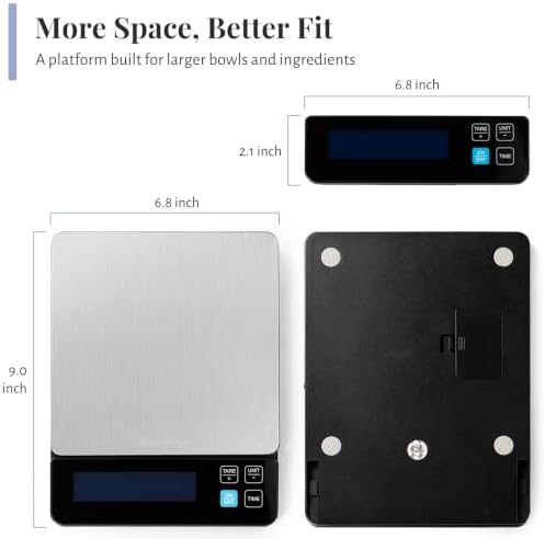 KitchenTour Digital Kitchen Scale 10kg/22lb ; Food Scale 0.1g Precision - Image 3