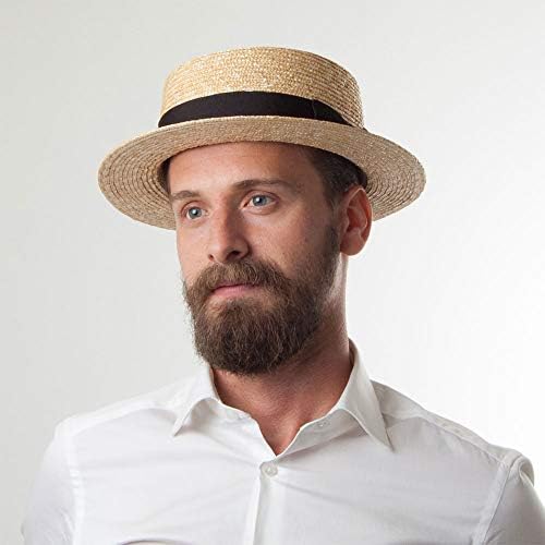 Straw Boater Hat with Black Band - Image 2