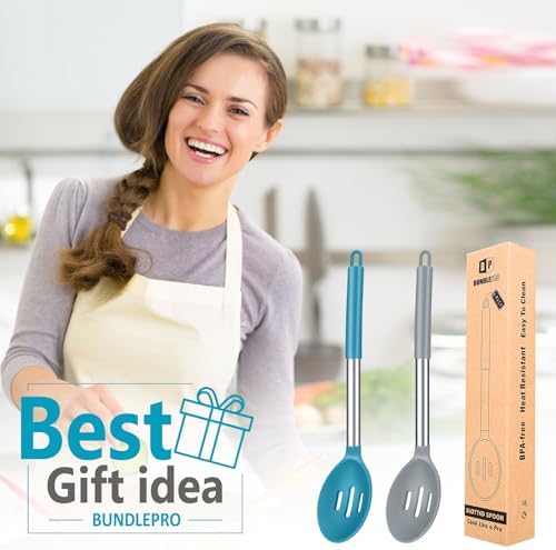 BUNDLEPRO Large Silicone Slotted Spoon, 2 Pack - Image 6