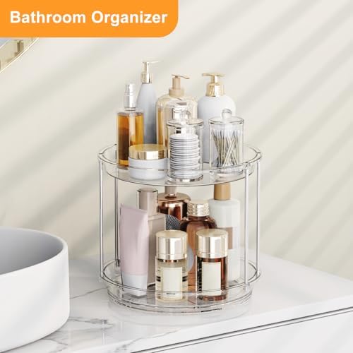 360 Rotating Makeup Organizer, 2 Tier Skincare & Perfume Holder - Image 4