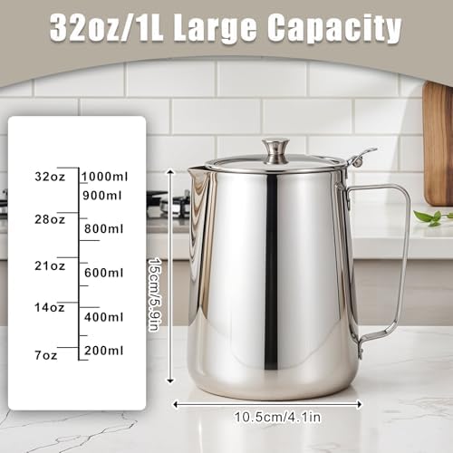 32 oz 304 Stainless Steel Pitcher - Image 3