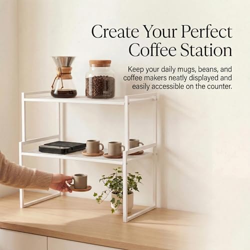 Stackable Kitchen Cabinet Organizer Shelves Pantry Rack Set of 2 - Image 5