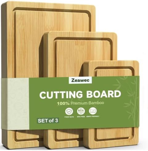 3-Piece Set Deep-Carbonized Bamboo Cutting Board by Unknown