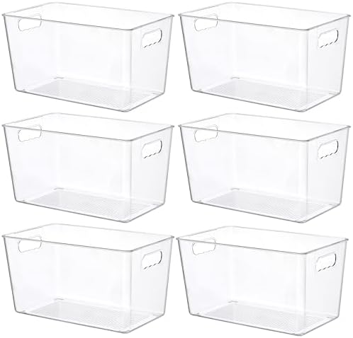 Vtopmart 6 Pack Clear Storage Bins, Pantry Storage Bins by Vtopmart
