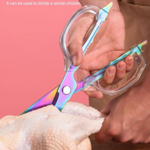 Jasni Transparent Handle Stainless Steel Sharp Powerful Kitchen Scissors - Image 6
