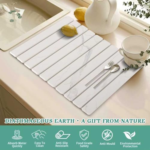 Stone Dish Drying Mat for Kitchen Counter, 24 x 16 Inch - Image 4