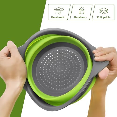 Collapsible Colander Set, 3 Pack Silicone Strainers - Image 5