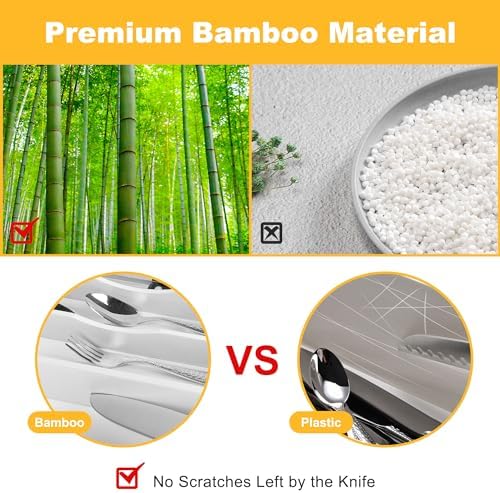 Kitchen Bamboo Silverware Organizer, Kitchen Drawer Organizer - Image 6