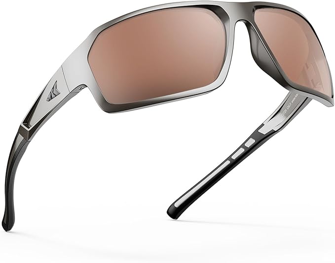 KastKing Chippewa Polarized Fishing Sunglasses, UV400 Protection Full Wrap Frame Sports Cycling Sunglasses, 1.0mm TAC Lenses