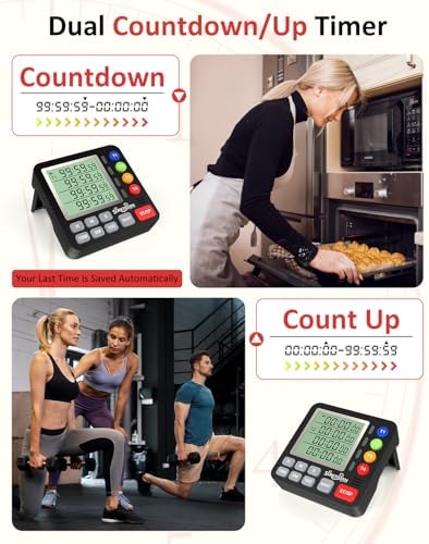 Digital Kitchen Timer with 4 Channel, Loud Alarm and Silent Mode - Image 6