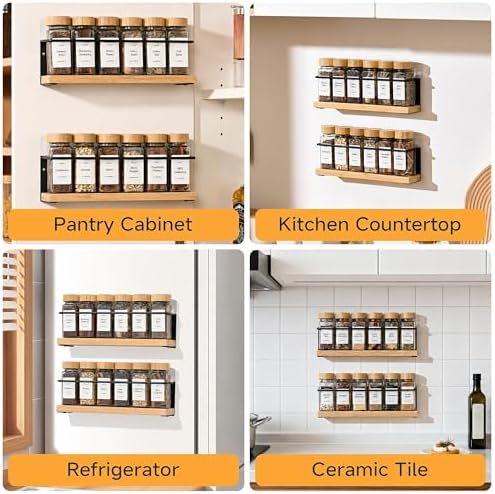 4-Tier Wall Mount Spice Rack Organizer - Image 6