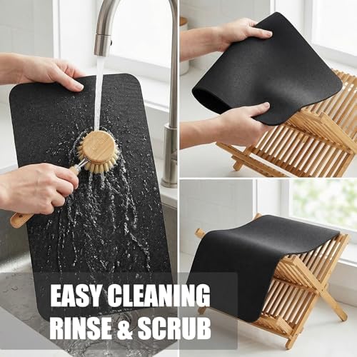 2PCS Customizable Small Dish Drying Mat: 18"Lx9"W Trimmable Quick Dry Pad - Image 6