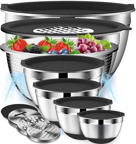 DUTZUN Mixing Bowls with Lids Set by DUTZUN