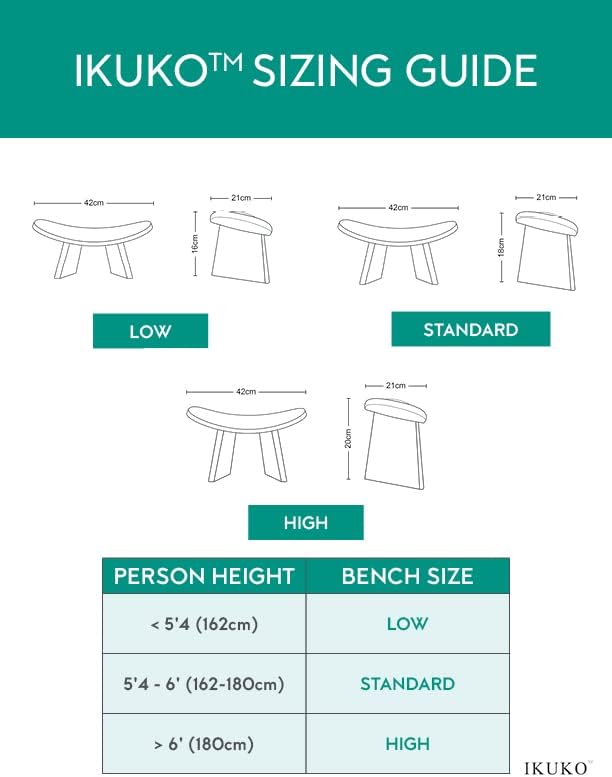 Meditation Bench IKUKO Original, Portable Version with Bag, Locally Handmade Wooden Kneeling Ergonomic Seiza Seat, Prana Yoga - 2 Colors, 3 Height Sizes