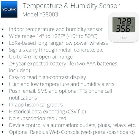 YoLink Smart Wireless Temperature & Humidity Sensor, Wide Temp Range - Image 2