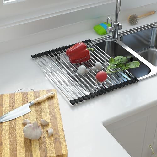 Expandable Roll Up Dish Drying Rack Over The Sink Rack, Foldable Dish Drainer - Image 4