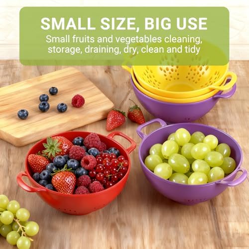 4pcs Small Colander Set, 7.5in Mini Colander, Plastic Food Strainer - Image 3