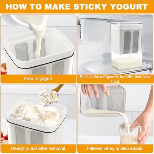 1100ml Greek Yogurt Maker & Strainer - Image 3