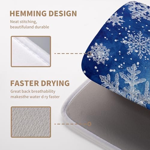 Winter Blue Snowflake Dish Drying Mat - Image 4