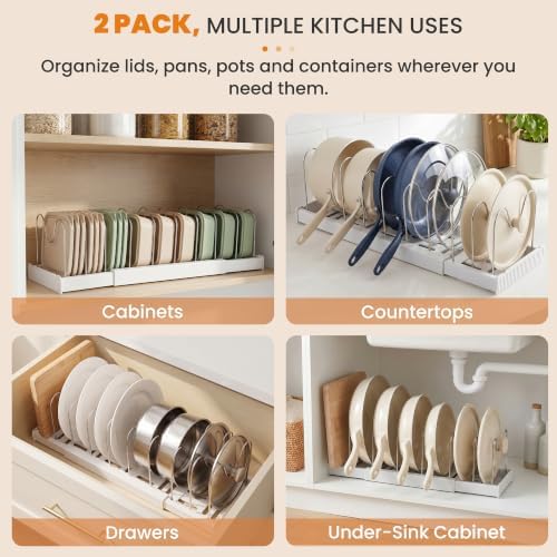 2 Pack Expandable Pot Lid Organizers - Image 6