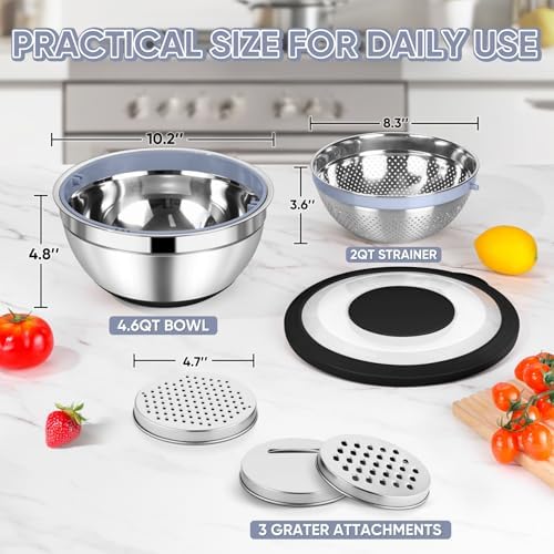 TeamFar 4-1 Colander with Bowl Set, Rotatable Colander - Image 2