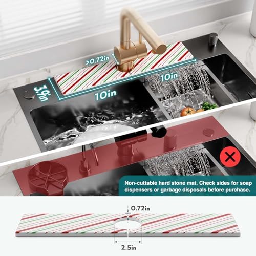 Stone Faucet Mat for Sink, Christmas Kitchen Mat & Home Decor - Image 2