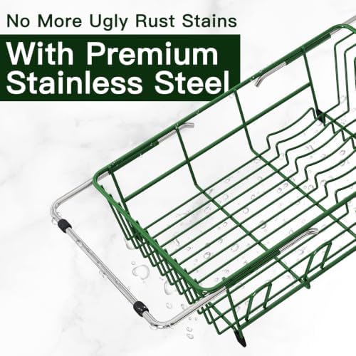 MAJALiS Green Expandable Dish Drying Rack Over Sink - Image 6