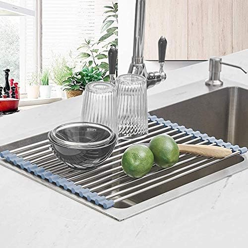 Seropy Roll Up Dish Drying Rack, Over the Sink Dish Drying Rack Kitchen Rolling - Image 2