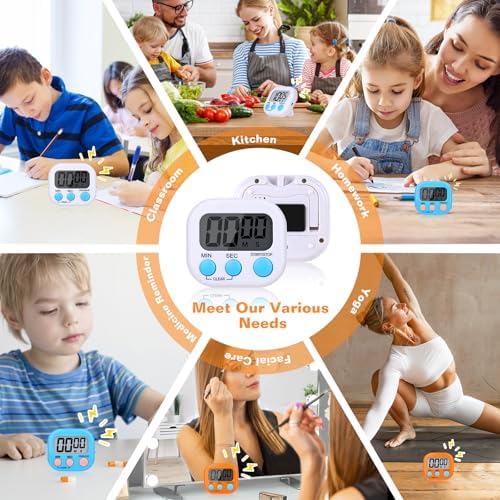 12 Pack Digital Kitchen Timers, Magnetic Countdown Timer - Image 6