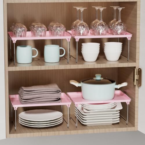 STARLATTA 2 Pcs Cabinet Organizer Shelf，Stackable Kitchen Counter Shelves - Image 6