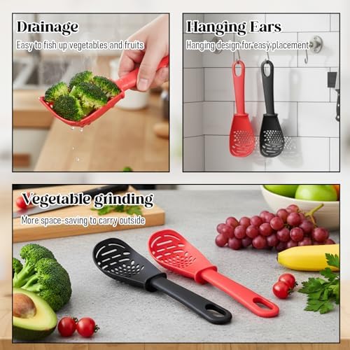 2 Pcs 6-in-1 Multifunctional Kitchen Cooking Spoon Heat Resistant Kitchen - Image 5