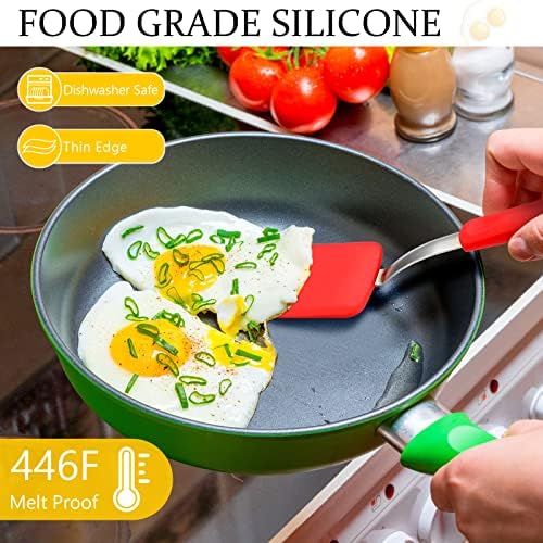 2Pcs Mini Silicone Cookie Brownie Spatula, Solid Flat - Image 3