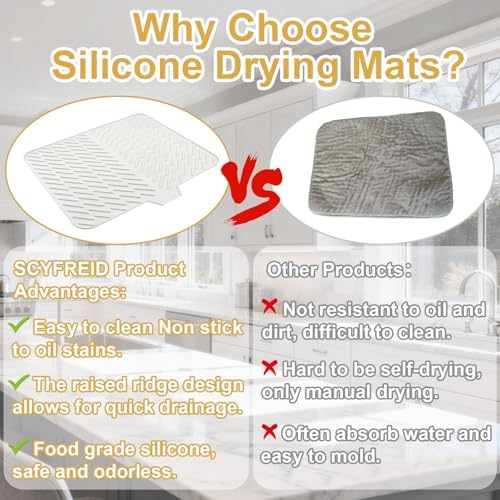 Silicone Dish Drying Mat for Kitchen Counter - Image 4