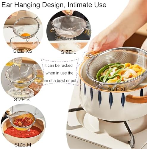 Strainer with Single Fine Mesh, 7-Inch Diameter, Stainless Steel - Image 5