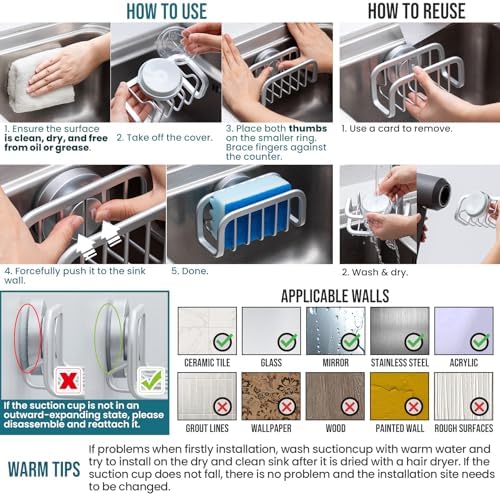 TAILI Silver Sponge Holder for Kitchen Sink - Image 4