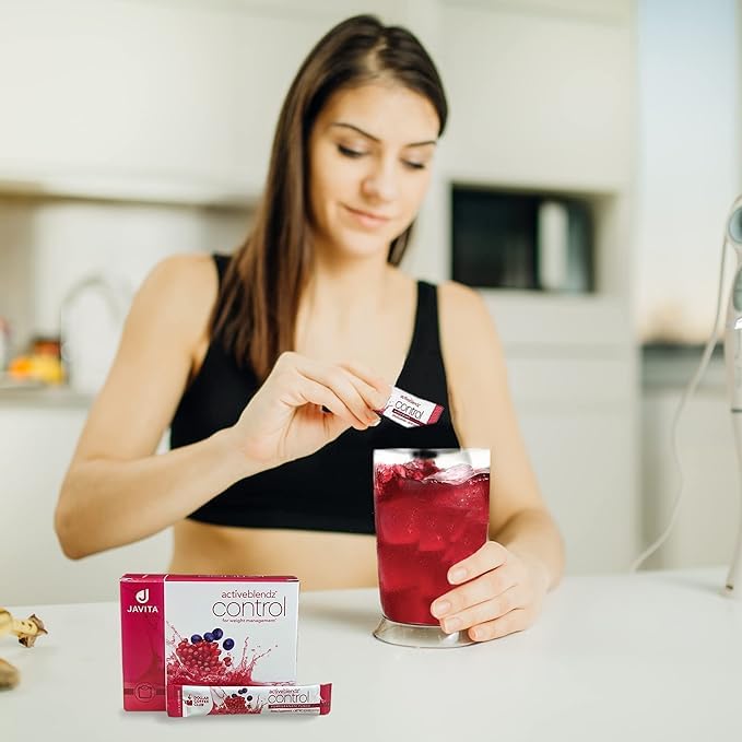 Javita Control Fruity (Acai, Pomegranate) Drink Mix Beverage with Slimming Herbs (Garcinia Cambogia, Gymnema Sylvestre) to Help Support Healthy Lifestyle, Appetite (1 Box/24 Sticks)
