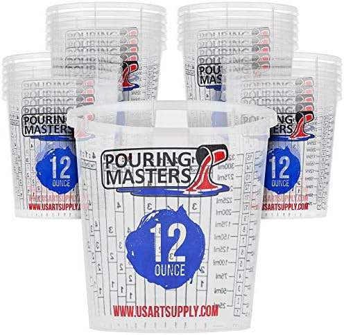 Pouring Masters 12 Ounce Graduated Plastic Mixing Cups by PouringMasters
