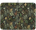 Black Green Botanical Dish Drying Mat by Kawani
