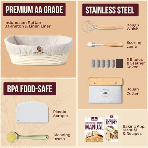 Superbaking Banneton Bread Proofing Basket, Sourdough Kit - Image 2