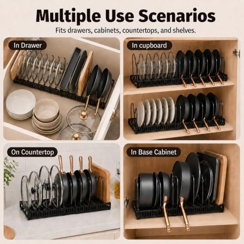 Pots and Pans Organizer Rack, Expandable Holder - Image 6