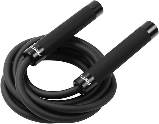 FEECCO Weighted Jump Rope - Heavy PVC Ropes with Metal Handles and Ball Bearings