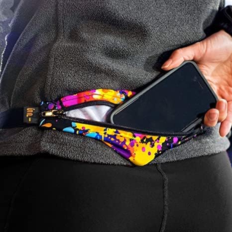 SPIbelt Running Belt for Women Men, Phone Holder for Running, Running Fanny Pack, Holder for Phone, Running Waist Pack, Adjustable Waist, [Fits All Phones]. Fuchsia with Black Zipper
