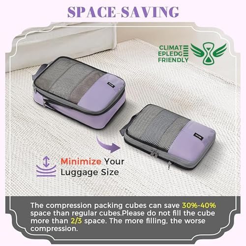 BAGAIL 4 Set/6 Set/8 Set Compression Packing Cubes Travel Accessories - Image 7