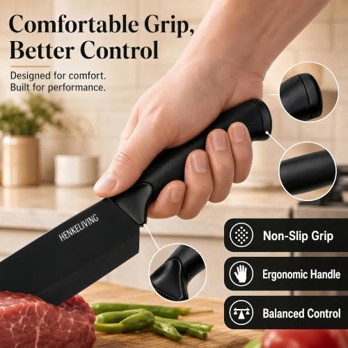 19-Piece Black Kitchen Knife Block Set - Image 5