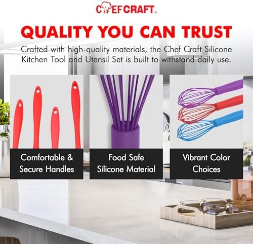 Chef Craft Premium Silicone Wire Cooking Whisk, 10.5 Inch - Image 6