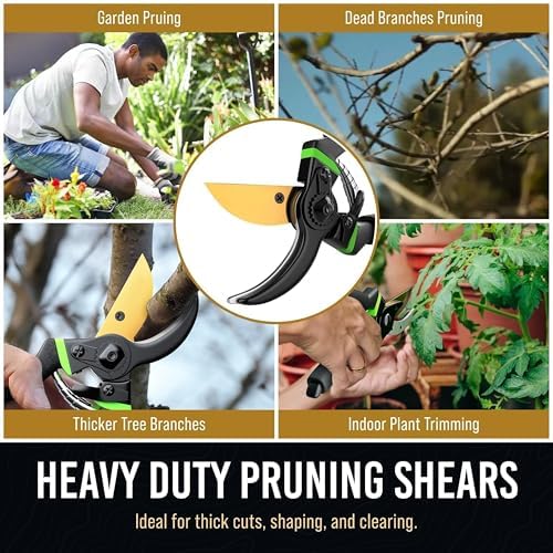 8.5" Professional Bypass Pruning Shears & Gardening Scissors Set - Image 6