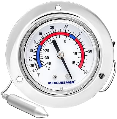 MEASUREMAN Vapor Capillary Flanged Panel Mount Refrigeration Thermometer by MEASUREMAN