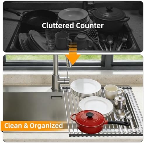 Dish Drying Rack, Roll Up Dish Drying Rack Over the Sink, Dish Racks - Image 4