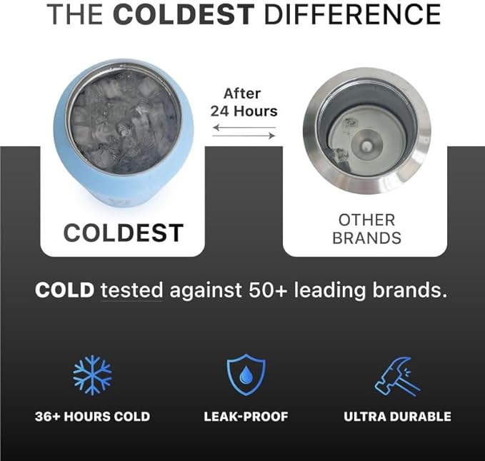 Coldest Insulated Water Bottle with Straw Lid - Stainless Steel Metal Insulated Bottle for Men & Women (Green Aurora Glitter, 14 oz)