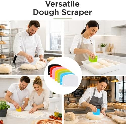 7PCS Dough Scraper, Plastic Bench Scraper - Image 7